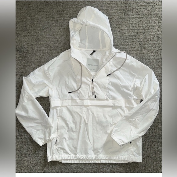 Cole Haan ZeroGrand Cycling Anorak Windbreaker Pullover Faded White womens M - Picture 6 of 11